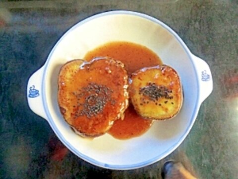 さつまいものバター焼き甘い生しょうゆ糀だれをかけて